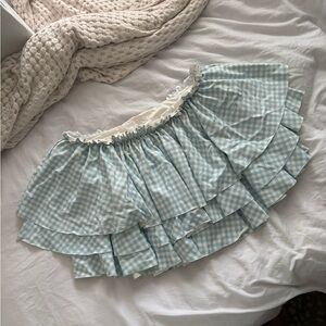 Swimmers by Selkie Blue Gingham Ruffle Swim Skirt